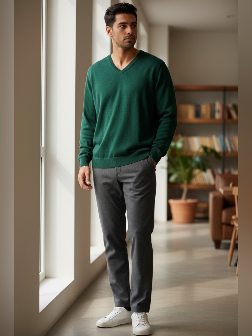 APT. 9 Merino Blend V Neck Sweater